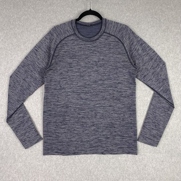 Lululemon Shirt Mens M Deep Navy White Metal Vent Tech Long Sleeve - Picture 1 of 8